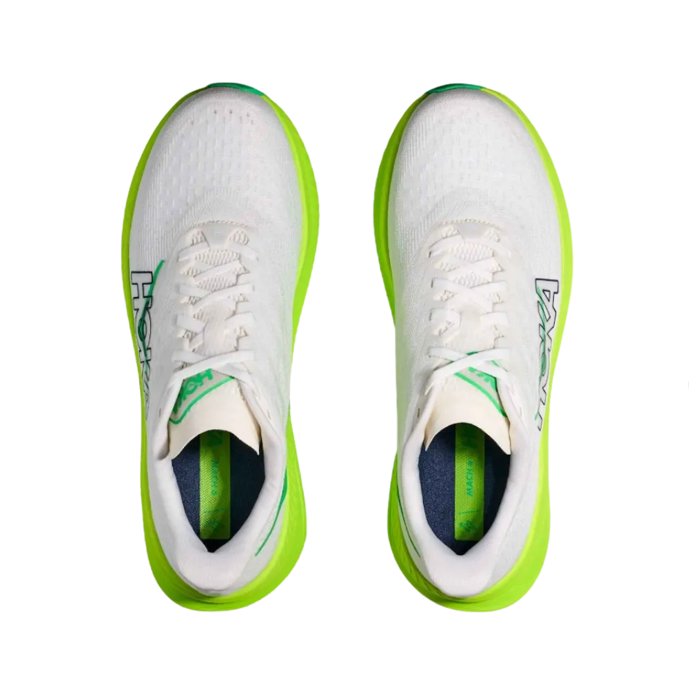 Hoka Mach 6 White/Neon Lime