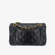 RG608 - CHANEL Vintage Black Lambskin 23cm Classic Flap Bag