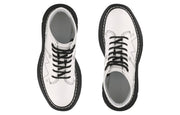Alexander Mcqueen Tread Slick Lace Up Boot Ivory Black (Women'S)
