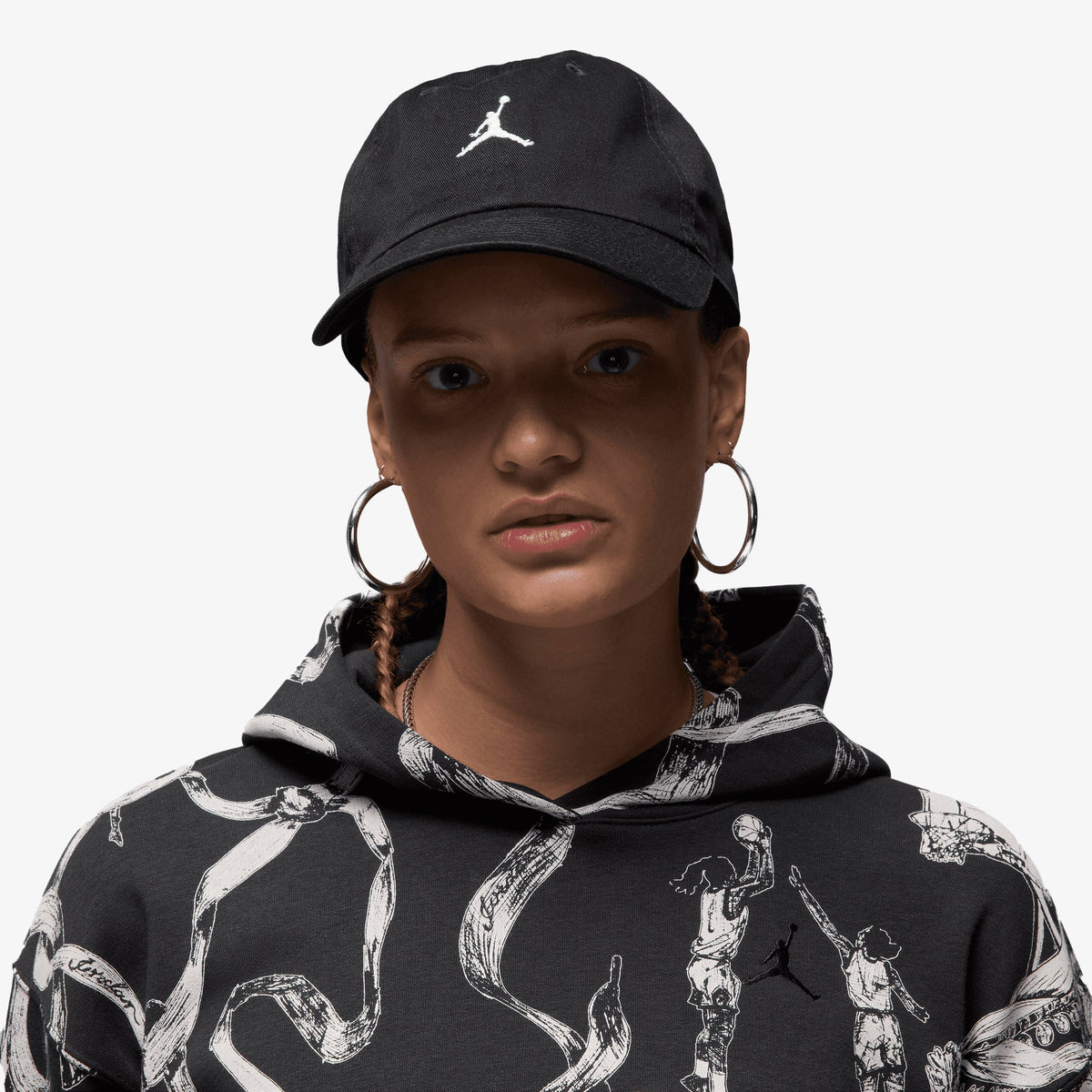 Jordan UNSTRUCTURED CURVED-BILL HAT { BLACK