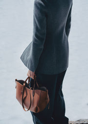 Polene Cyme Mini Textured Cognac