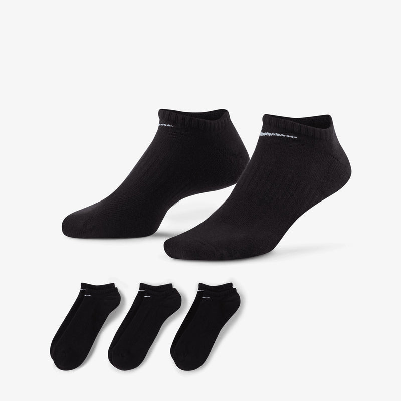 NIKE EVERYDAY CUSHIONED TRAINING NO-SHOW SOCKS { BLACK/WHITE