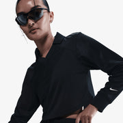 NIKE SPORTSWEAR LONG-SLEEVE CROPPED JERSEY { BLACK/BLACK/SAIL