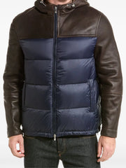 colour-block puffer jacket