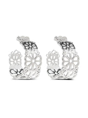 Flower Lace hoop earrings
