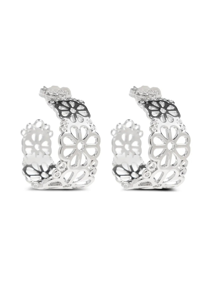 Flower Lace hoop earrings