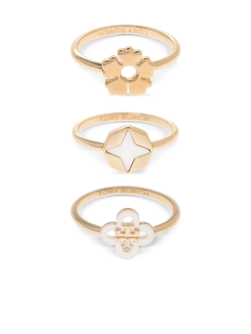 charm-embellished ring (set of three)