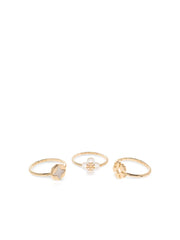charm-embellished ring (set of three)