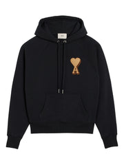 AMI Paris logo-embroidered Hoodie Black