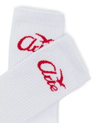 intarsia-knit logo socks