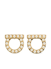 Gold metal Gancini earrings