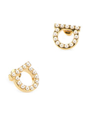 Gold metal Gancini earrings