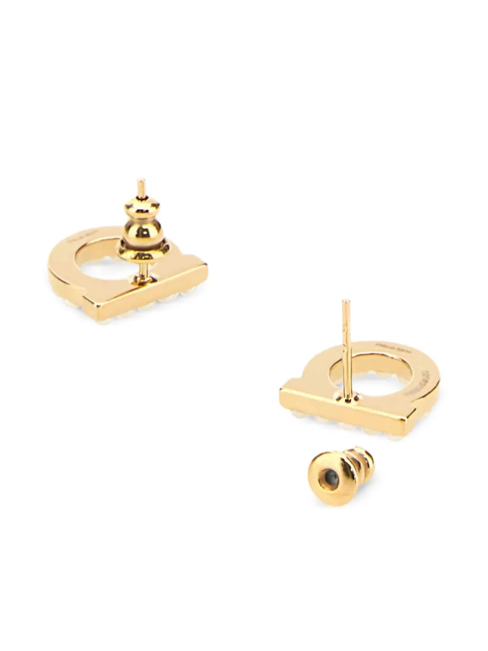 Gold metal Gancini earrings