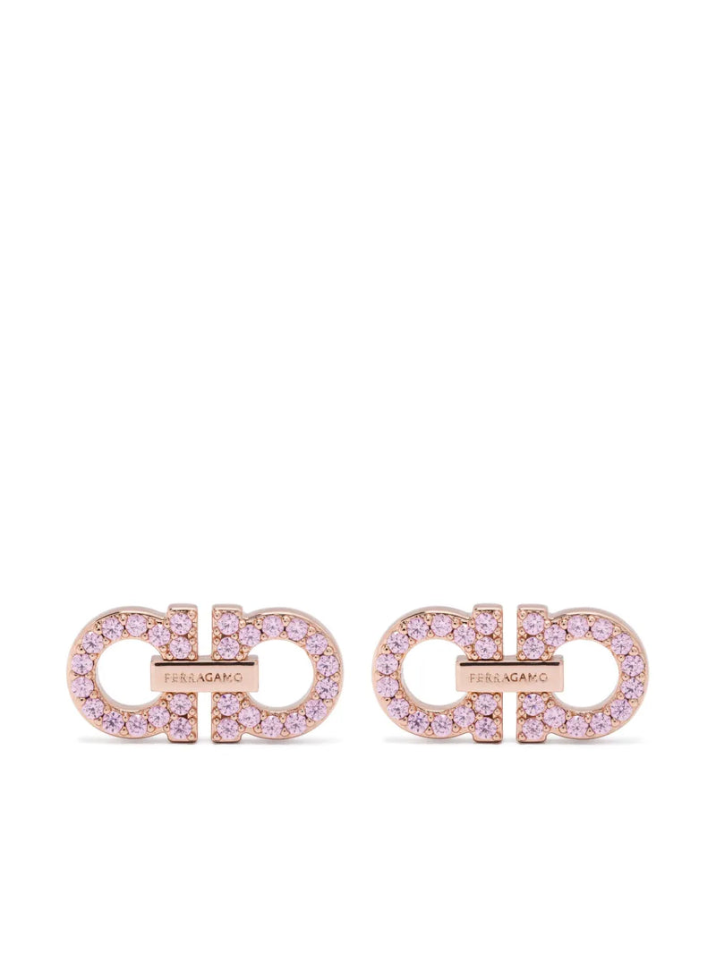 logo crystal-embellished earrings