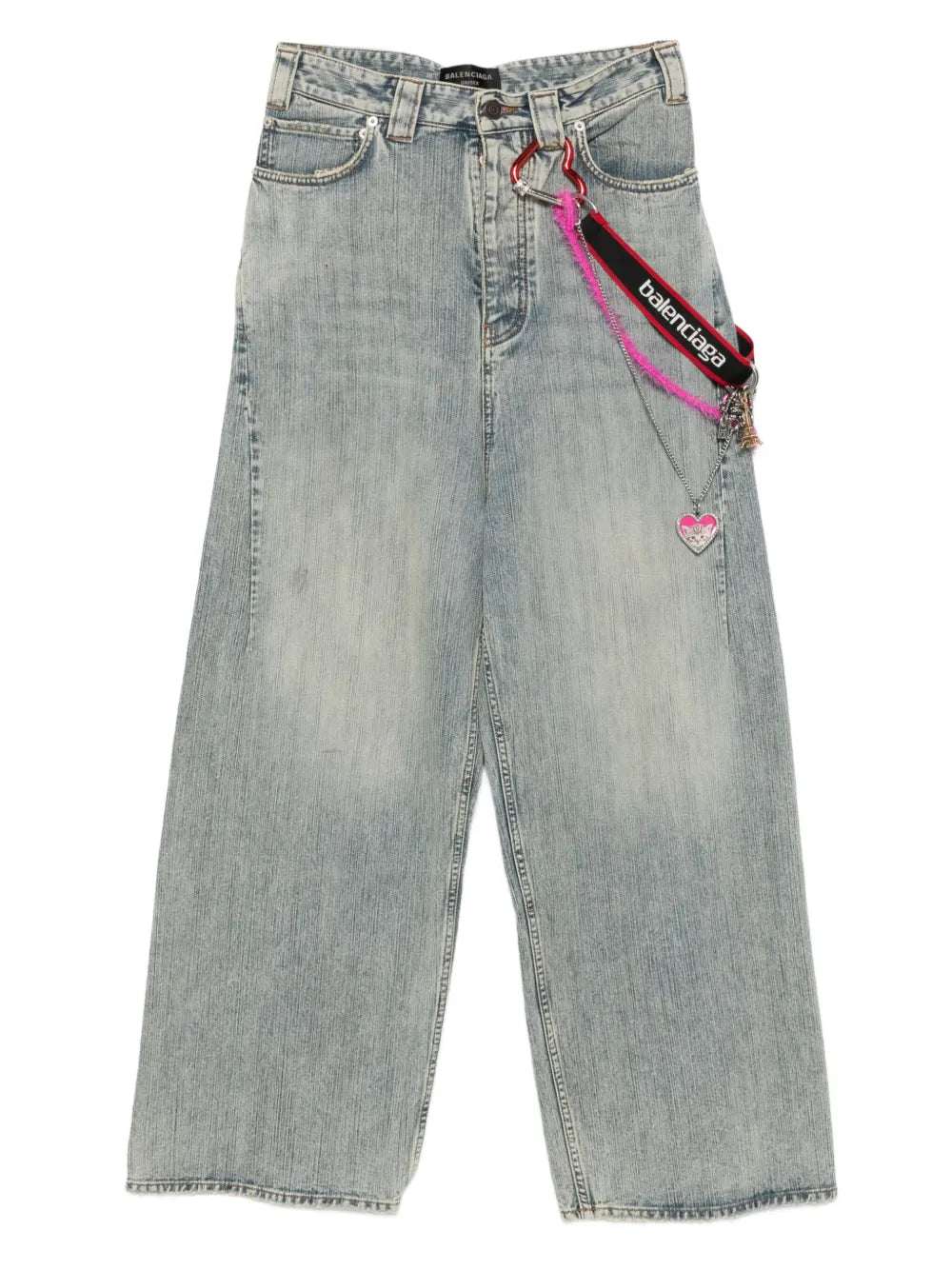 chain-embellished jeans
