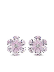 18K white gold Marguerite Daisy diamond earrings