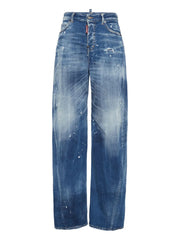 distressed-effect jeans
