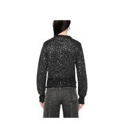 Black Wool Blend Cropped Sweater