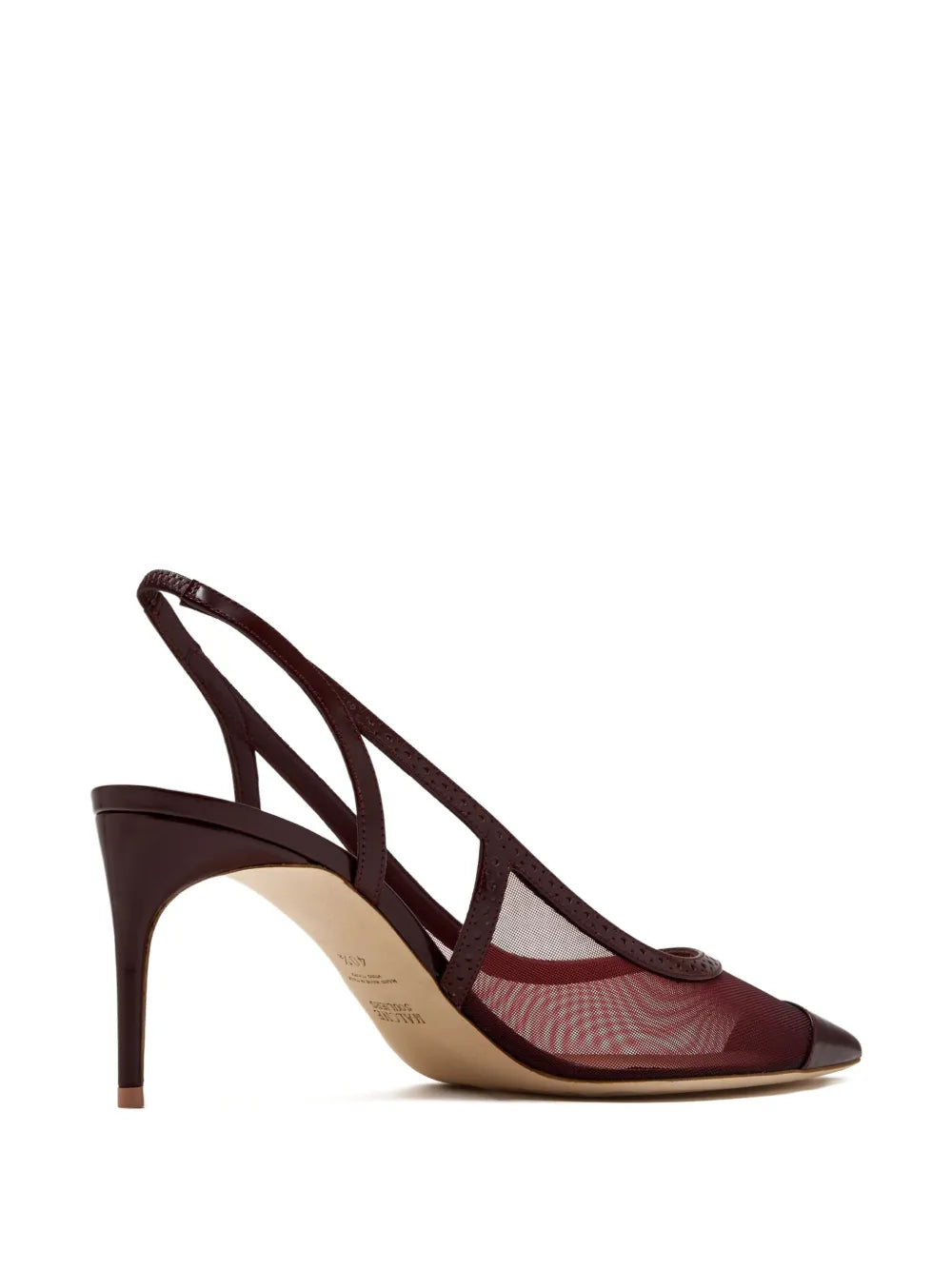 mesh-panelled pointed-toe slingback pumps