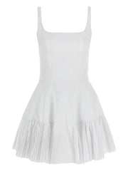 pleated mini dress