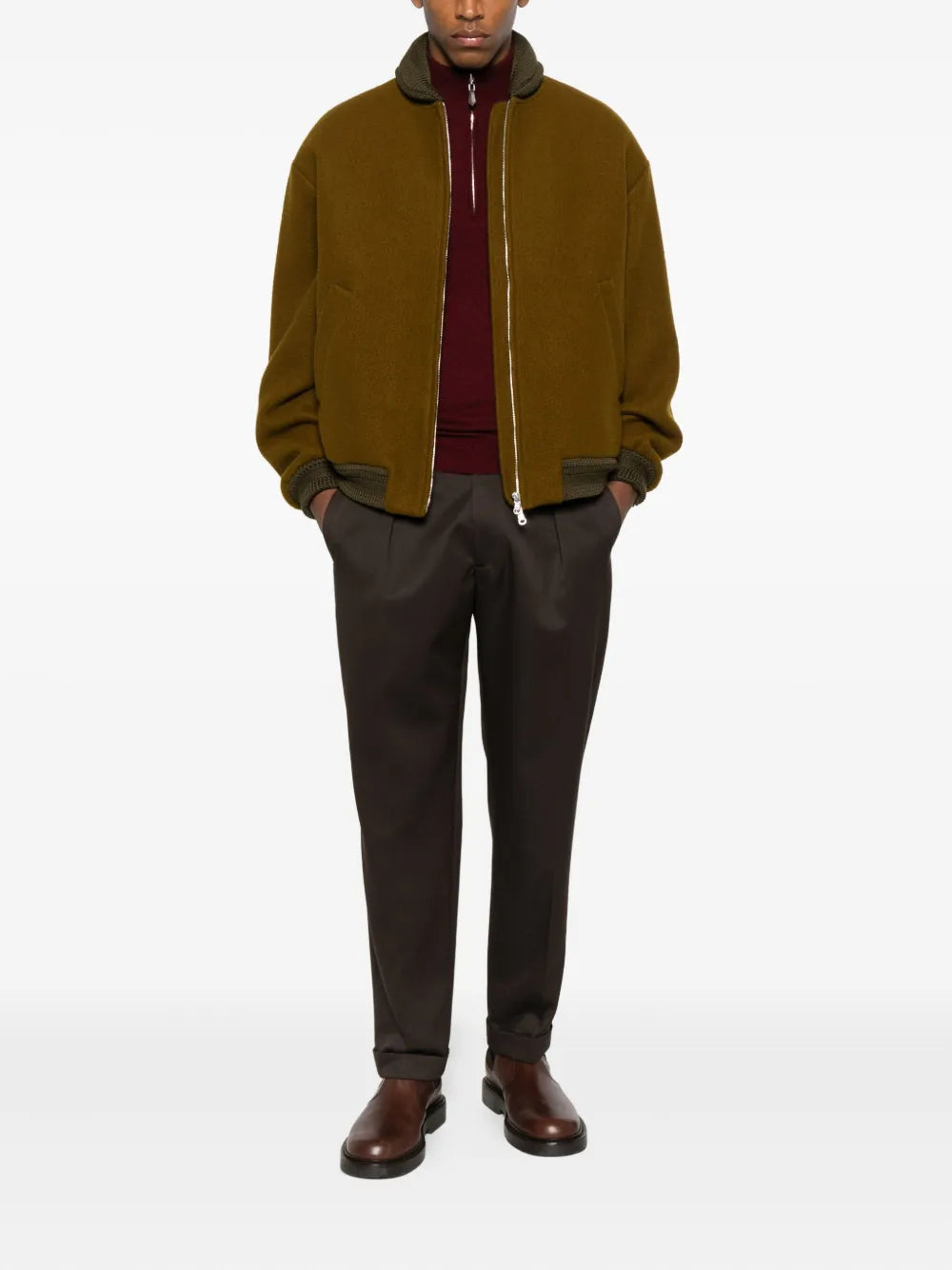 pleated cuffed trousers