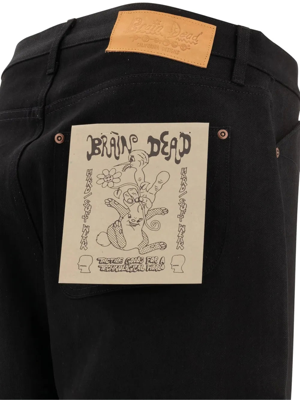 logo-patch cotton jeans