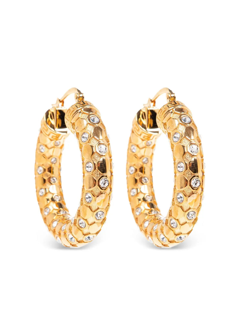 Greca-engraved hoops