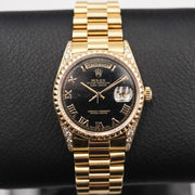 Rolex | Day-Date | 18018 | Yellow gold | 36 mm | Yellow gold | Black | Automatic