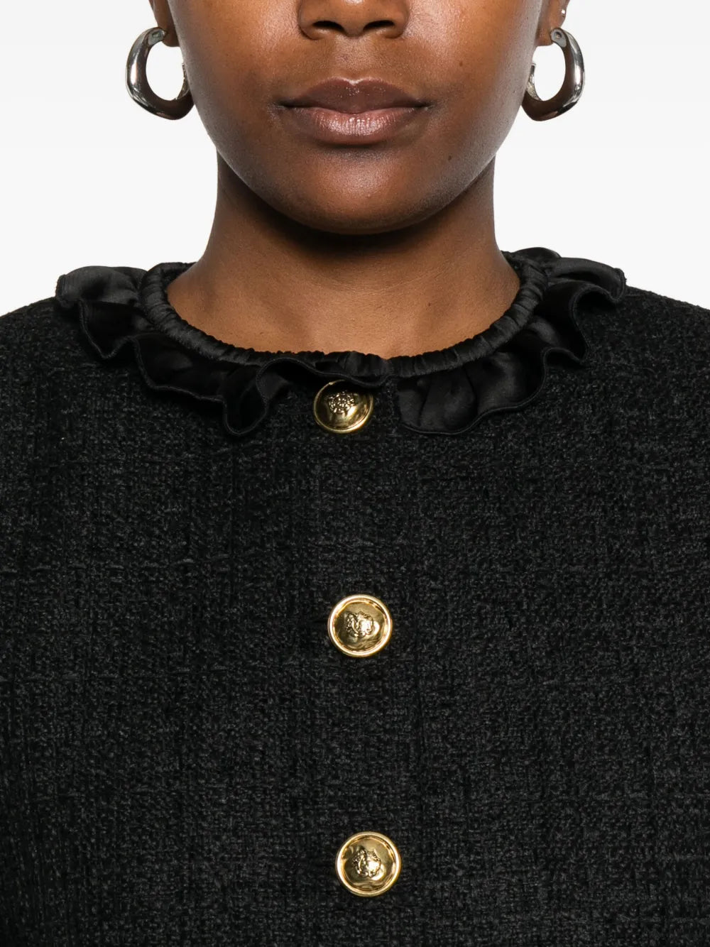 ruffle embellished blazer
