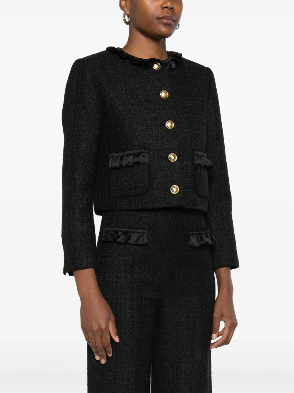 ruffle embellished blazer