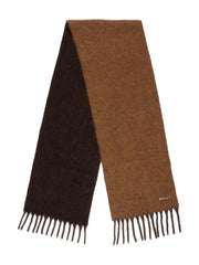 two-tone logo-embroidery scarf