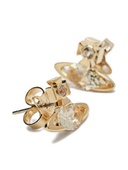 gold brass crystal earrings