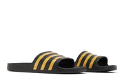 Adidas Adilette Aqua Slides Black Gold Metallic