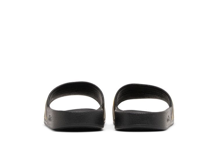 Adidas Adilette Aqua Slides Black Gold Metallic