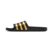 Adidas Adilette Aqua Slides Black Gold Metallic