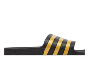 Adidas Adilette Aqua Slides Black Gold Metallic