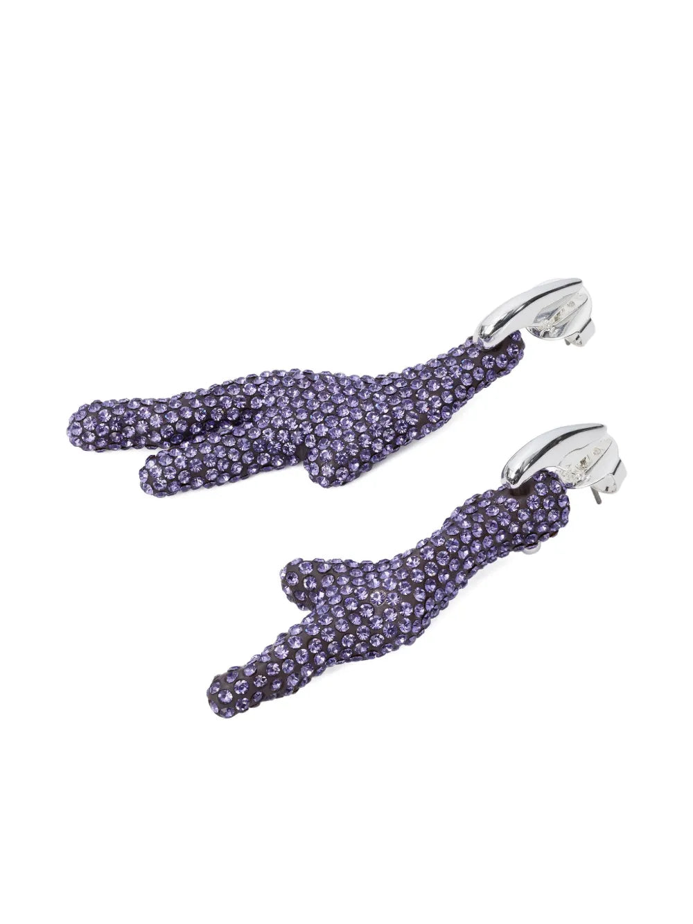 crystal-embellished hand earrings