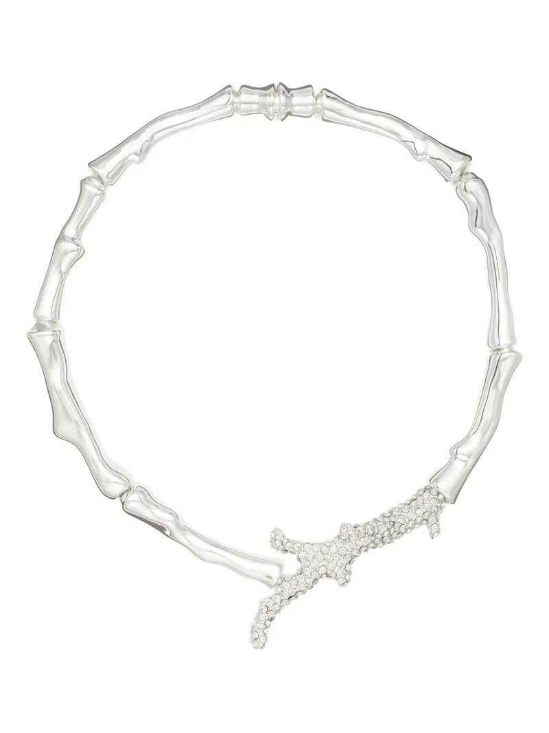 coral-design crystal necklace
