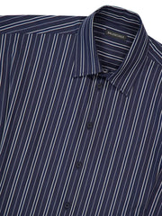 stripe cotton mini shirt dress