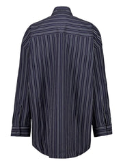 stripe cotton mini shirt dress