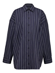 stripe cotton mini shirt dress