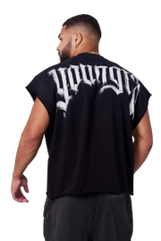 YOUNG LA 3056 - Drop Shoulder Cut-Offs Black Wash