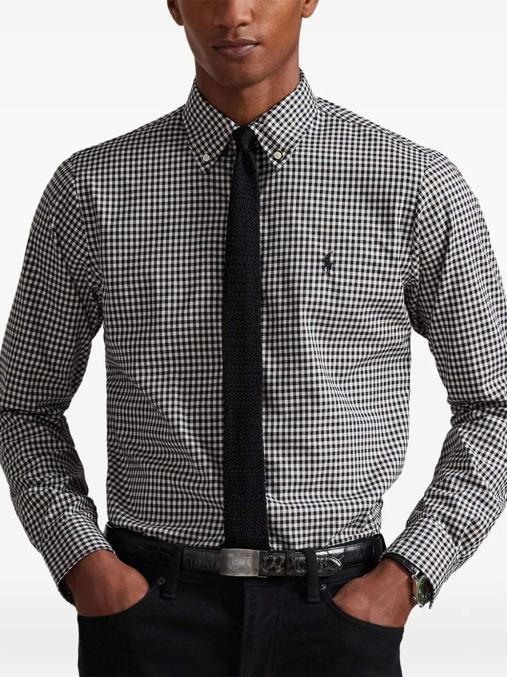long-sleeves checked shirt