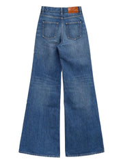 Wide-leg denim jeans