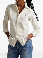 corduroy long-sleeve collared shirt