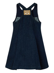 embroidered pocket denim dress