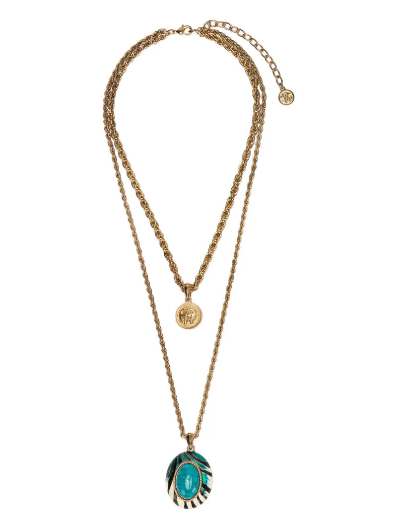 Ray Of Sea-print rope-chain necklace