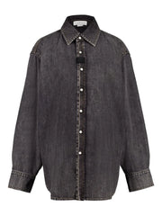 button-up denim shirt
