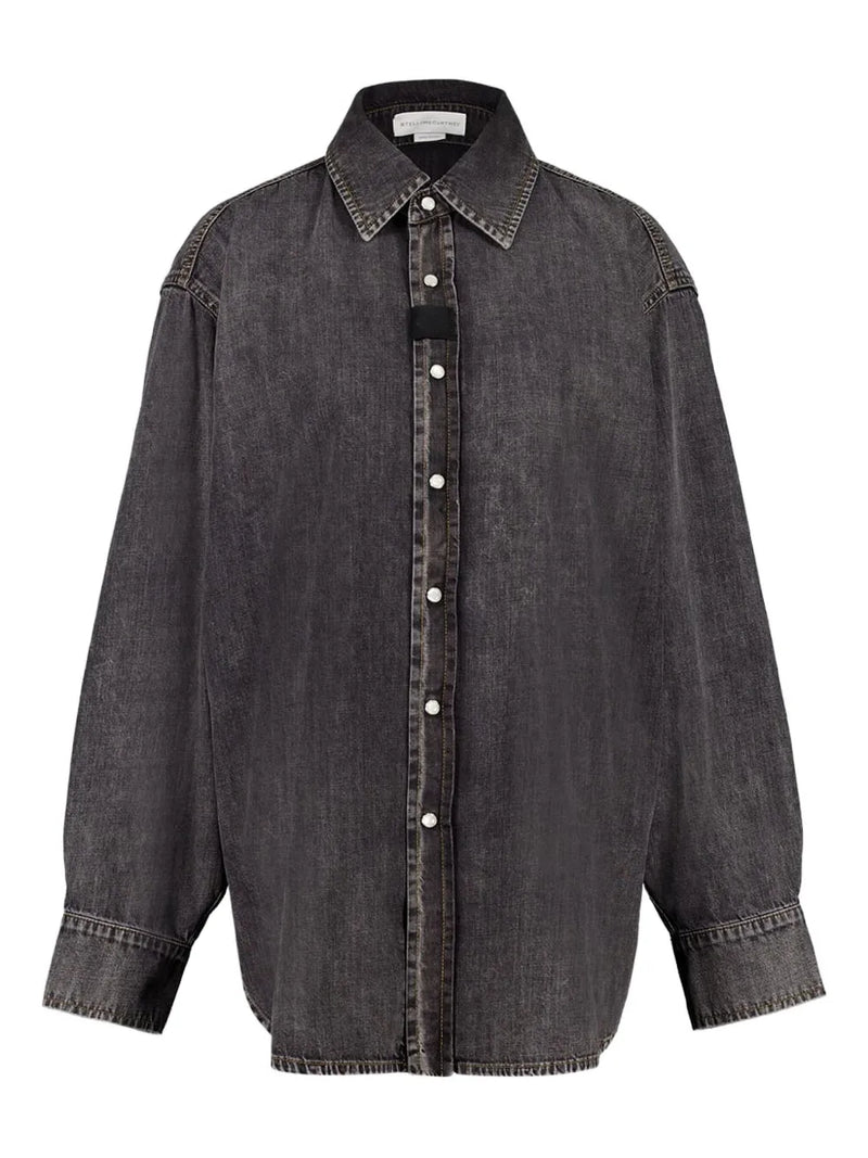button-up denim shirt