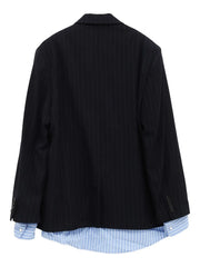 pinstripe single-breasted blazer